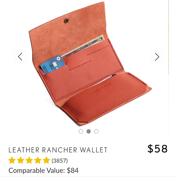 Portland Leather Goods Yellow Leather Trifold Wallet - Picture 8 of 9